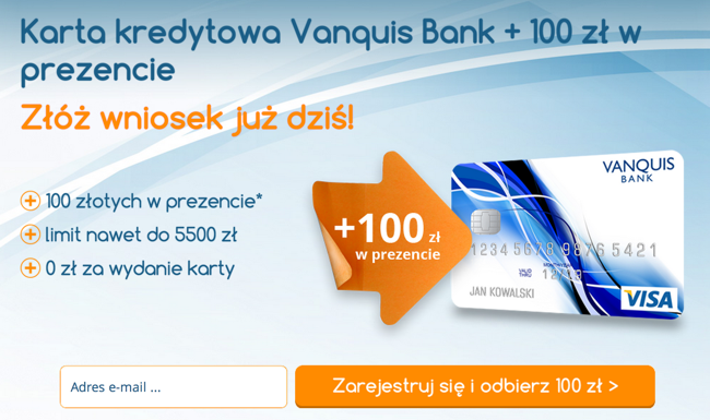 Vanquis Bank: premia za kartę kredytową