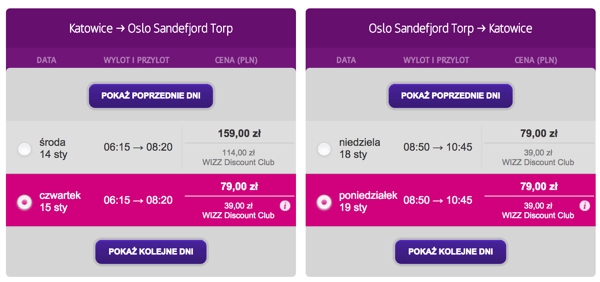 Raiffeisen Polbank MasterCard Wizz air Katowice - Oslo