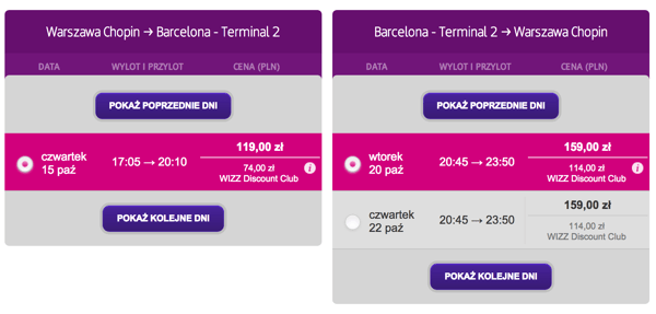 Raiffeisen Polbank MasterCard Wizz air Warszawa - Barcelona