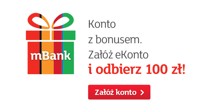 100 zł za założenie eKonta z premią w mBanku