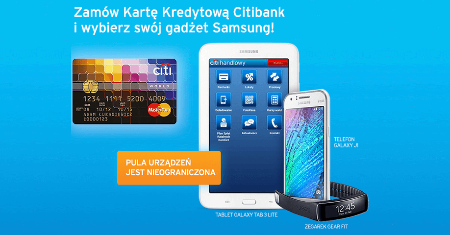 Citibank: gadżety Samsung za wyrobienie karty kredytowej