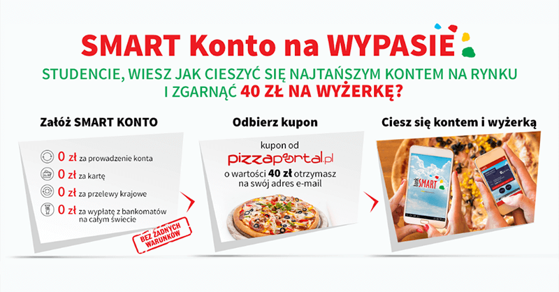 Smart Konto na wypasie: 40 zł na jedzenie na PizzaPortal.pl