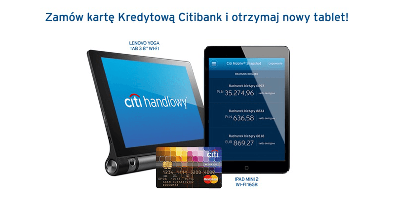 iPad mini 2 za wyrobienie karty kredytowej Citibank