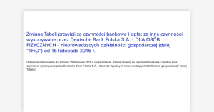 Zmiana tabeli opłat w Deutsche Banku od 15 listopada 2016. Zapłacimy za wypłaty z bankomatów i konto db Open