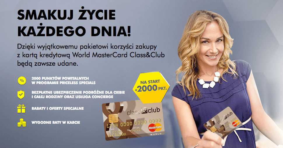 2000 punktów MasterCard Priceless Specials za kartę Class Club
