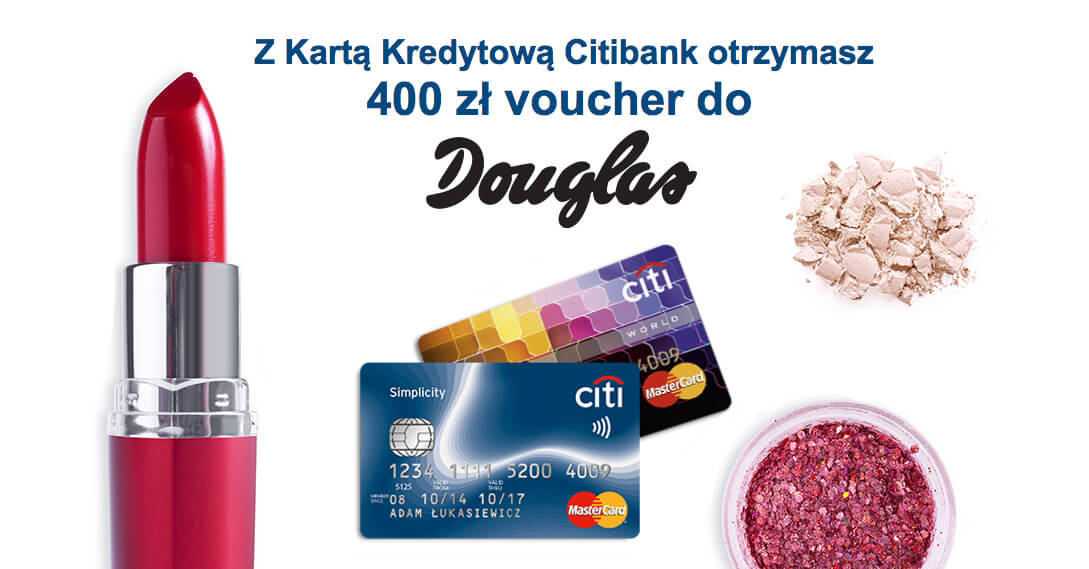 400 zł do Douglas za wyrobienie karty Citibank Simplicity