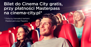 Drugi bilet gratis w Cinema City za płatność portfelem MasterPass