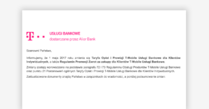 Zmiany w moneybacku T-Mobile Usługi Bankowe od maja 2017. Zarobimy mniej i tylko, jeśli posiadamy kredyt!