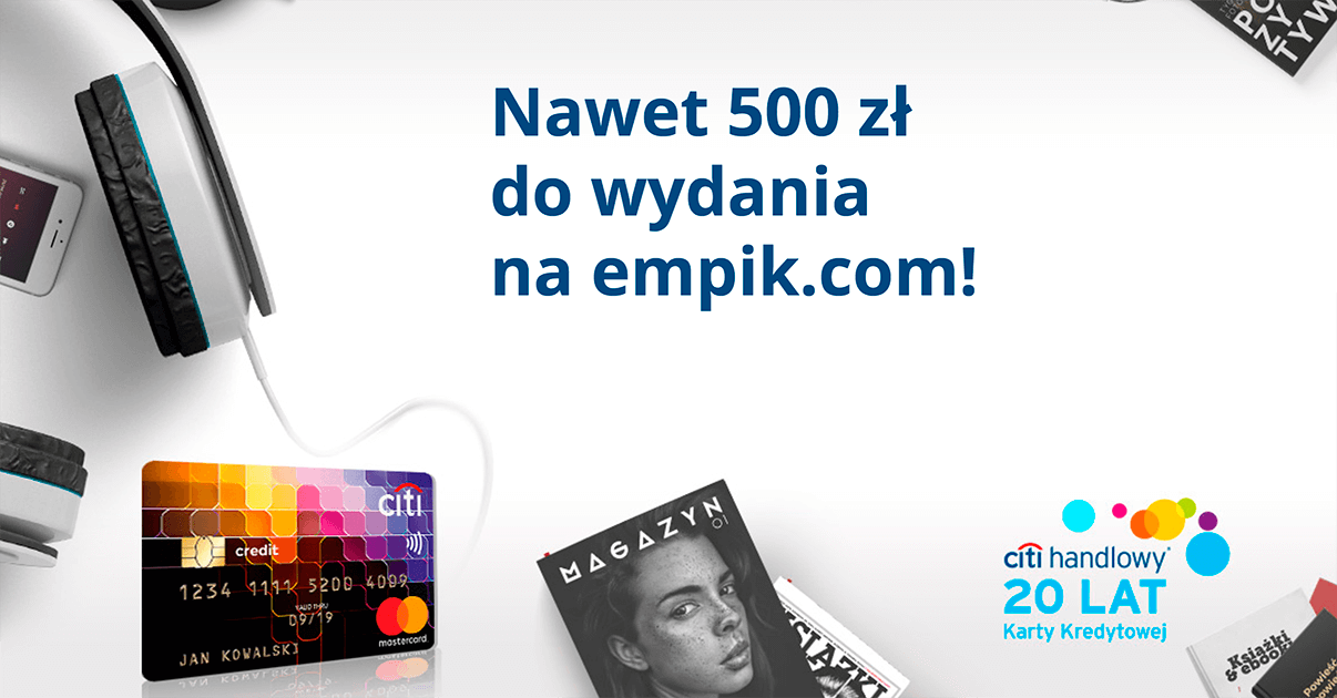 500 zł na empik.com za wyrobienie karty kredytowej Citi Simplicity