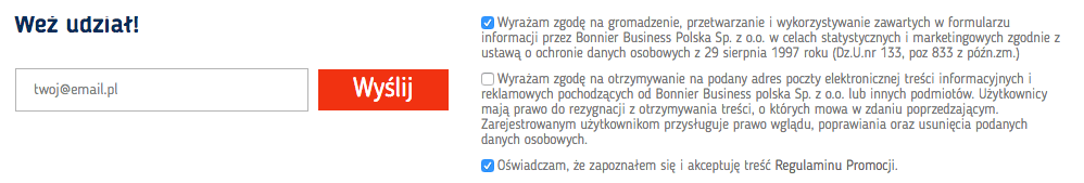 Zgody marketingowe za założenie eKonta w promocji Bankier.pl 800 zł