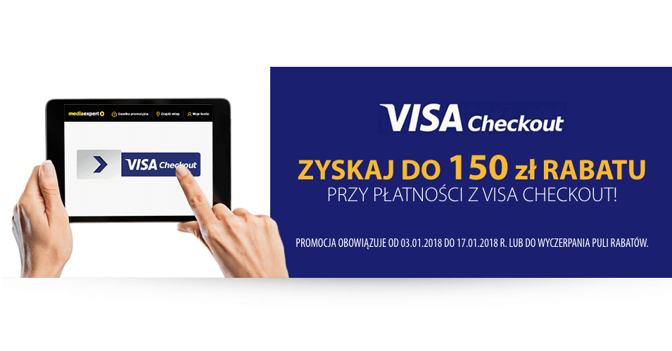 150 zł zniżki na mediaexpert.pl przy płatności Visa Checkout