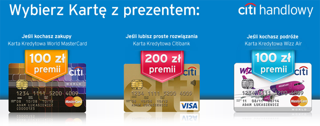Citi Handlowy: 200 zł karta kredytowa
