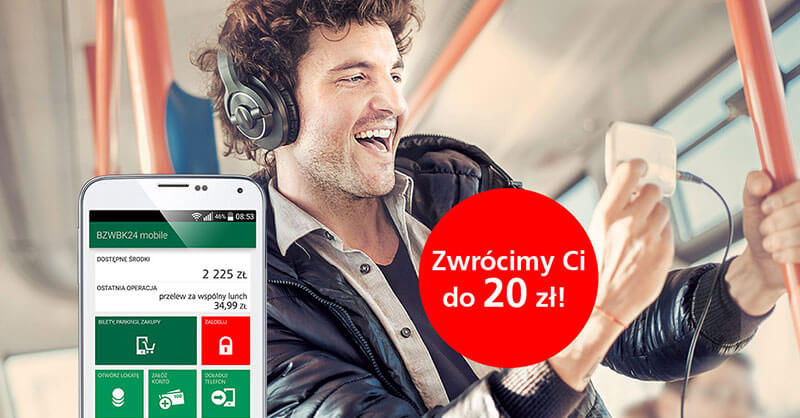 BZWBK24 mobile: 20 zł zwrotu październik 2015
