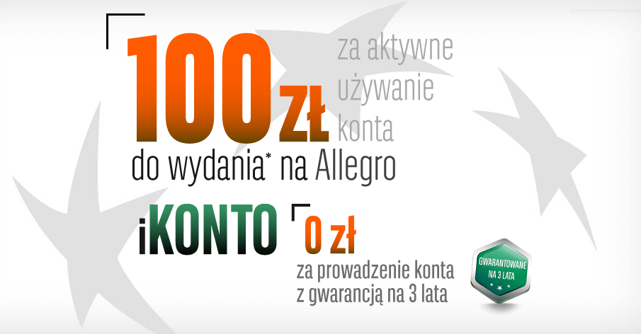 100 zł do wydania na Allegro za założenie iKonta BGŻ BNP Paribas