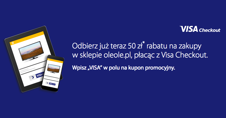 Kod rabatowy Visa Checkout na oleole.pl i euro.com.pl