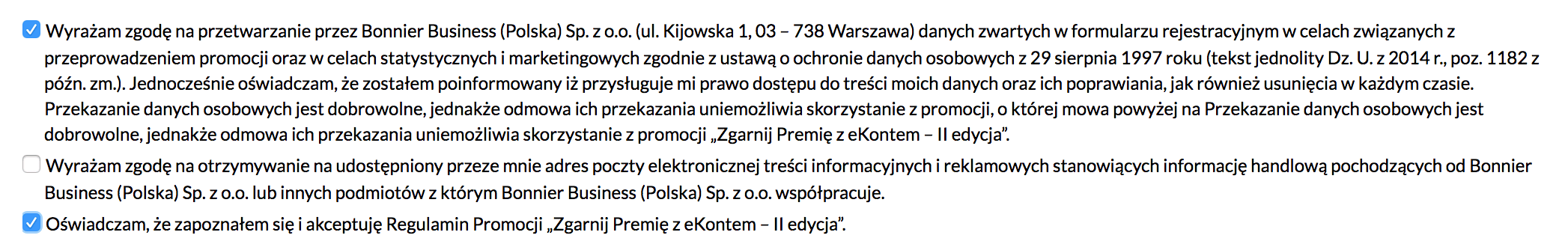 Zgody w promocji eKonto 2 zgarnij premię bankier.pl