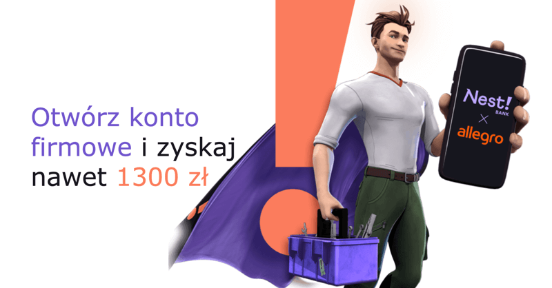 1300 zł za konto firmowe Nest Banku