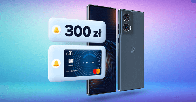 Motorola Edge 50 Fusion + 300 zł w bonach za wyrobienie karty kredytowej Citibanku