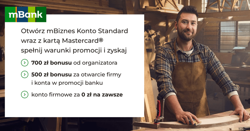 Aż 1200 zł za założenie mBiznes Konta + dożywotni brak opłat!