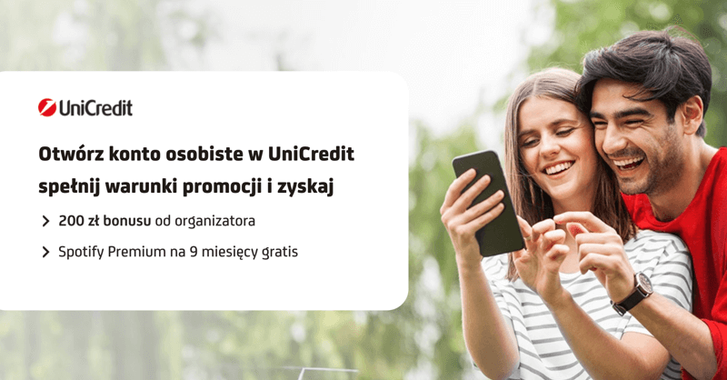 200 zł za założenie konta w UniCredit