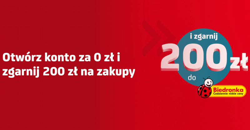 200 zł za założenie konta w UniCredit – tym razem do Biedronki